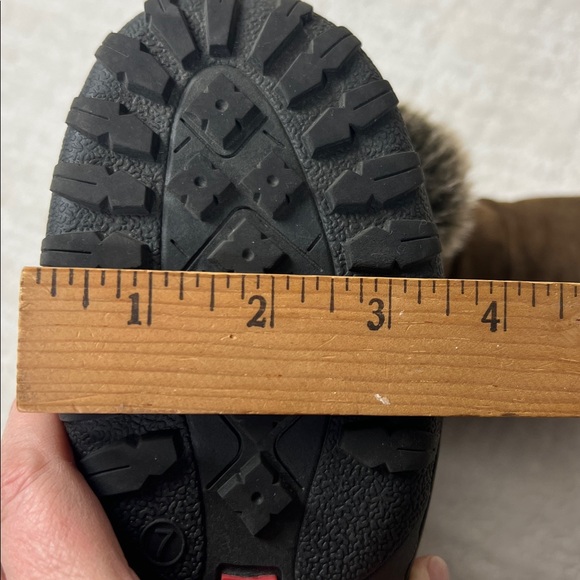 KHOMBU brown suede leather and faux fur ankle snow boots 7 - Picture 10 of 11